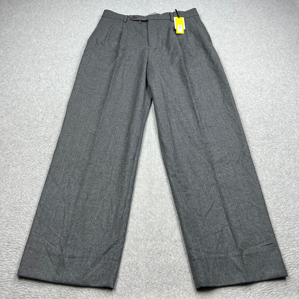 NEW Banana Republic Pants Mens 32 Grey Wool Wide Vitale Barberis Canonico Italy